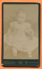 CDV London, England, Portrait of Child w Dog, by Hellis & Sons c 1880s Backstamp picture