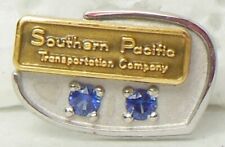Southern Pacific Railroad Co. employee service award tie pin adverting blue picture