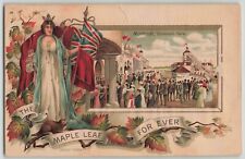 Canada 1908 Montreal Maple Leaf Forever Champlain Tercentenary Postcard picture