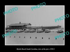 OLD POSTCARD SIZE PHOTO MYRTLE BEACH SOUTH CAROLINA VIEW OF THE PIER c1950 2 picture