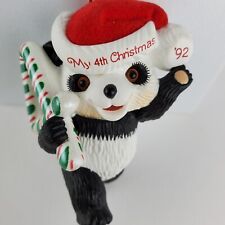 Hallmark Keepsake Ornament Kids 4th Christmas Panda Bear Christmas  1991 picture