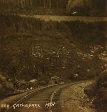 Byron Harmon #369 Cathedral Mountain Steam Train Railroad Tracks Canada RPPC VTG picture