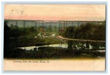 c1910 Looking Down The Canal Akron Ohio OH Antique Posted Postcard picture