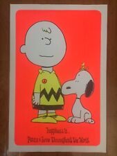 ORIGINAL VINTAGE 1960s PEANUTS PEACE POSTER-CHARLIE BROWN-SNOOPY-WOODSTOCK-RARE  picture
