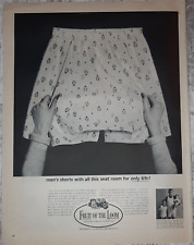 1963 Fruit of the Loom Vintage Print Ad Shorts Men Underwear Boy Brief T-Shirt picture