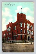 Quincy, IL-Illinois, City Hall Antique, Vintage Souvenir Postcard picture