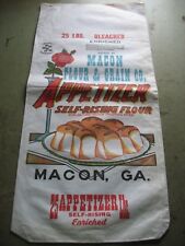 NOS Vintage Appetizer Macon GA Flour Bag 25 Lbs. picture