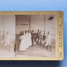 Stereoview Card 3D Real Photo C1900 Social History USA Costume Children Minuet picture