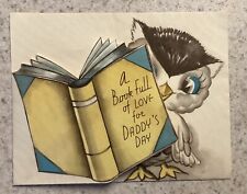 Vintage Father’s Day Card Cute Owl Reading A Book picture