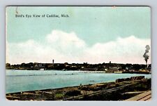 Cadillac MI-Michigan, Birds Eye View Cadillac, Antique Vintage Souvenir Postcard picture