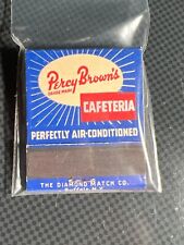 VINTAGE MATCHBOOK - PERCY BROWN'S CAFETERIA - WILKES BARRE, PA  - UNSTRUCK picture