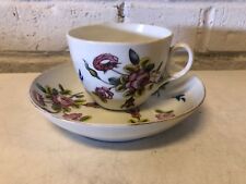 Antique 18th or 19th Century New Hall Porcelain Cup & Saucer Floral Decorations picture