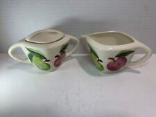 Winfield Handcraft China Pottery Fruit Creamer & Sugar Bowl with Lid Vintage picture