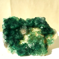 740g Natural Green Cube Fluorite Quartz Crystal Rough Specimen Healing picture