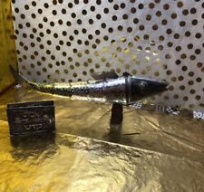 AMAZING Antique Silver Judaica Spice Box Articulated Fish  8”,match Box  READ picture