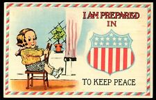 OLD POSTCARD KEEPING PEACE IN AMERICA NEAR MINT 1915 picture