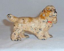 Antique Hubley Cast Iron Paperweight Painted Miniature Cocker Spaniel Dog picture