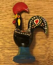 Portuguese - Hand Painted Enameled Metal - Barcelos Rooster Figurine 2-1/2