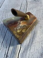 Vintage 1974 Onyx Brown Marble Base Orgnaizer Office Desk Fountain Pen Holder picture