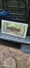 Rare Vintage Chevrolet Brass emblem license plate Chrome Chevy GM Sign  picture