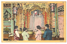 San Francisco California Chinatown c1935 Tin How Temple, Joss House, men, women picture