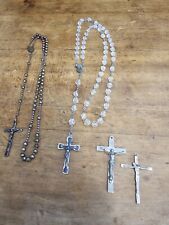 Lot Of Vtg Rosarys/Crucifix Cross Pendants One Sterling Signed Grenci Religious  picture