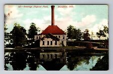 Mansfield OH-Ohio, Sewerage Disposal Plant, Antique Vintage Souvenir Postcard picture