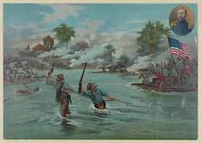 Col. Funston,20th Kansas volunteers crossing river at Calumpit,April 26th 1899 picture