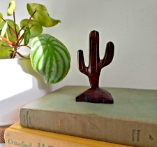 VTG Ironwood Saguaro Cactus Sculpture Figurine Hand Carved Wood 3.5 In picture