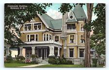 HILLSBORO, NH New Hampshire ~ COMMUNITY BUILDING 1955 Linen Postcard picture