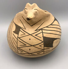 Vtg Zoomorphic Effigy Coyote Pottery Dog Bowl Vessel Pre-Columbian Reproduction picture