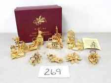 Danbury Mint Gold Christmas Ornament Collection 1998 Set - Estate Sale lot picture