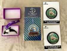 Seaworld Aquatica Orlando Set Of 2 Ornaments 50th & Commersons Dolphin & 2 Pin picture