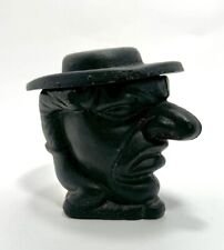 Vintage IRON ART LB65 Big Nose UGLY MAN with HAT Black CAST IRON Tobacco JAR picture