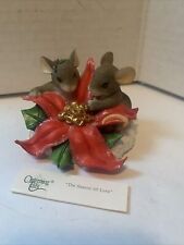 Charming Tails Mouse Figurine The Season Of Love Christmas Poinsettia picture