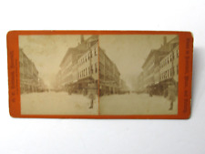 Downtown Haverhill MA Street View Merrimac and Pecker St. Stereoview c1870 RARE picture