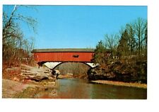 Vintage Parke County Indiana Narrows Covered Bridge Unposted Postcard #309 picture