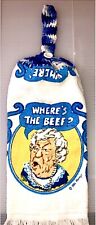 RARE Wendy's Where's The Beef? Hand Towel-One of A Kind-Crochet Top 1985 picture