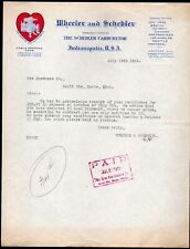 1912 Indianapolis - Wheeler & Schebler - Carburetor - Color Letter Head Bill picture