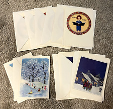 11 Vintage UNICEF Christmas Cards Caroling Snow Noel UK Belgium Ivanovsky picture