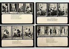 Postcards Antique Set 4 German Love Cards Undivided Backs 3 & 4 Stills Each RPPC picture