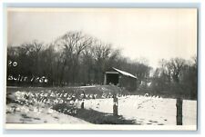 c1940's Covered Bridge Over Big Bureau Creek Princeton IL RPPC Photo Postcard picture