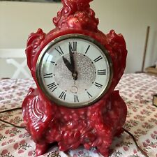 Vintage Lawrence Red Vomit Clock Lucite Tested Works picture