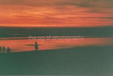 FOUND PHOTOGRAPH Color BEACH SILHOUETTES Vintage ORIGINAL 31 47 H picture
