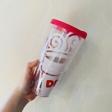Dunkin Donuts Tumbler Travel Mug / 24oz Pink Discontinued Rare Coffee Printed picture