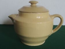 Vintage Stoneware Teapot w/Lid applied Handle & Spout Farmhouse Yellowware picture