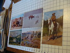 5 oversize Natural Color MIKE ROBERTS Postcards, BUFFALO BILL, CHINOOK, HUNT, ET picture