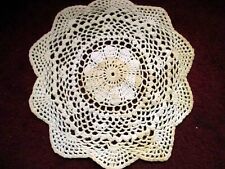 Antique Vintage Linen Crochet Lace White Cream Doily 10