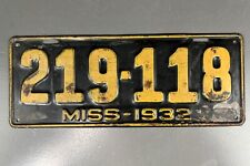 1932 Mississippi Metal Car Tag Original Hot Rod Rat Or Restomod Used #19 picture