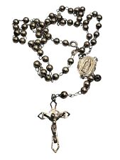 Vintage Solid Sterling Silver 925 Rosary with Crucifix picture